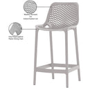 Meridian Mykonos Grey Outdoor Patio Stool IMAGE 7