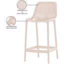 Meridian Mykonos Pink Outdoor Patio Stool IMAGE 7