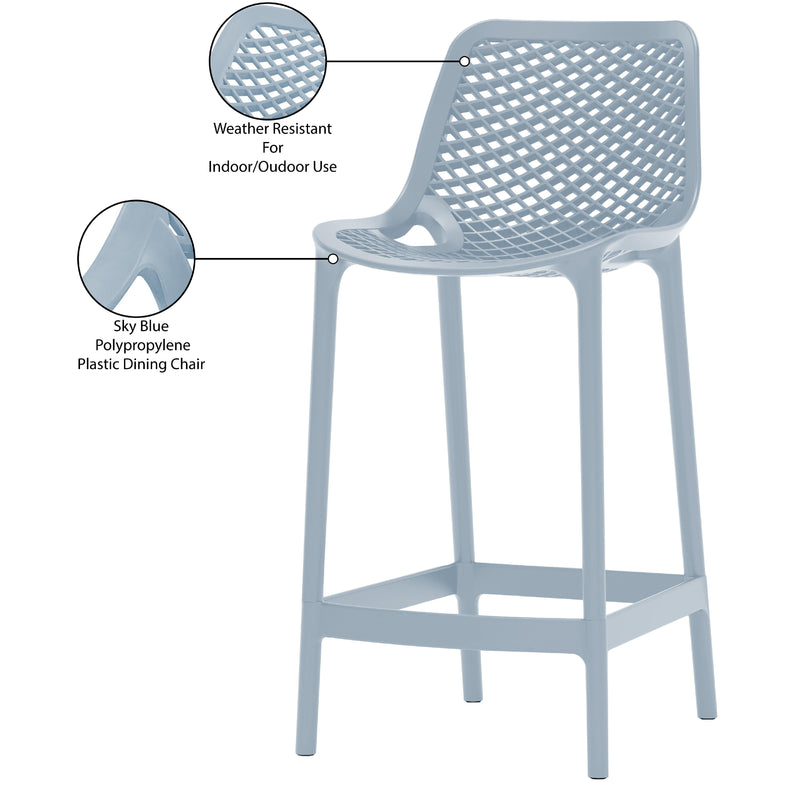 Meridian Mykonos Sky Blue Outdoor Patio Stool IMAGE 7