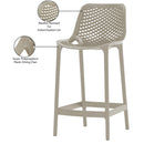 Meridian Mykonos Taupe Outdoor Patio Stool IMAGE 7