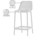 Meridian Mykonos White Outdoor Patio Stool IMAGE 7