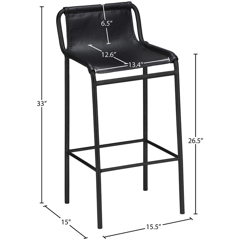 Meridian Dax Black Vegan Leather Counter Stool IMAGE 6