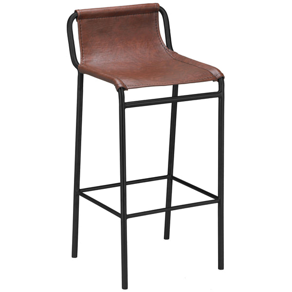 Meridian Dax Brown Vegan Leather Counter Stool IMAGE 1