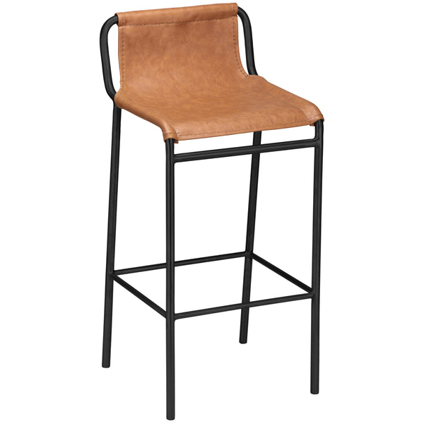 Meridian Dax Cognac Vegan Leather Counter Stool IMAGE 1