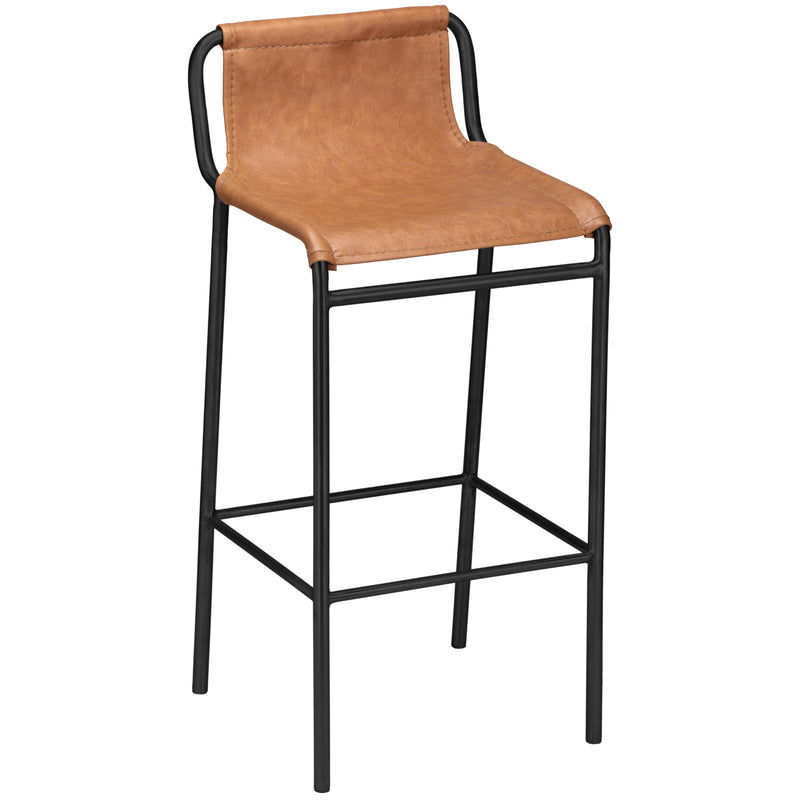 Meridian Dax Cognac Vegan Leather Counter Stool IMAGE 1
