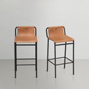 Meridian Dax Cognac Vegan Leather Counter Stool IMAGE 2