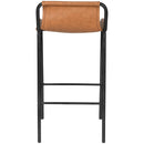 Meridian Dax Cognac Vegan Leather Counter Stool IMAGE 3