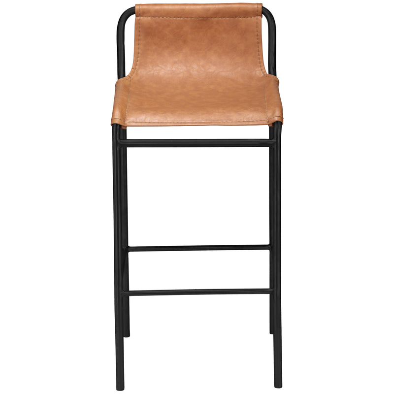 Meridian Dax Cognac Vegan Leather Counter Stool IMAGE 4