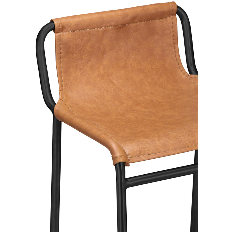 Meridian Dax Cognac Vegan Leather Counter Stool IMAGE 5