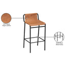 Meridian Dax Cognac Vegan Leather Counter Stool IMAGE 7