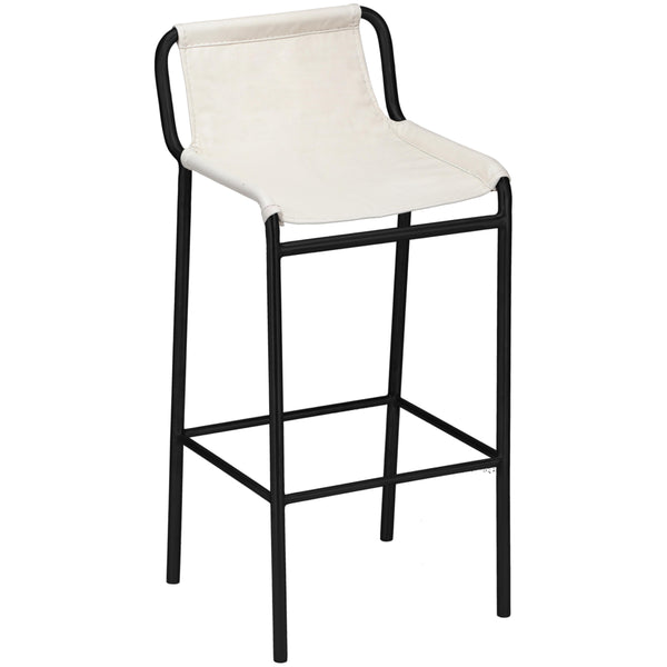 Meridian Dax Cream Vegan Leather Counter Stool IMAGE 1