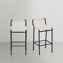 Meridian Dax Cream Vegan Leather Counter Stool IMAGE 2