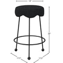 Meridian Fleur Black Fabric Counter Stool IMAGE 5