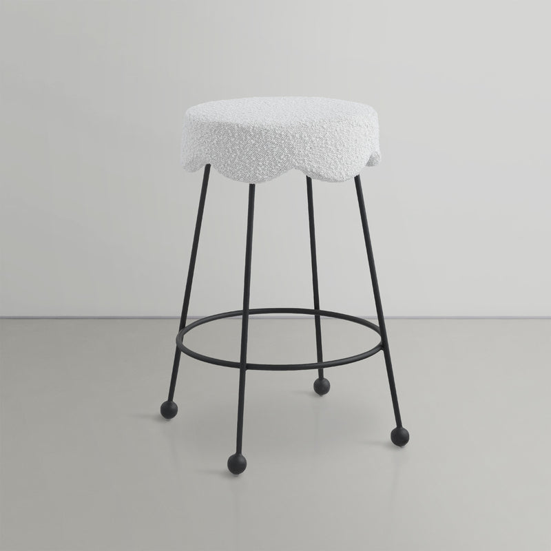 Meridian Fleur Cream Fabric Counter Stool IMAGE 4