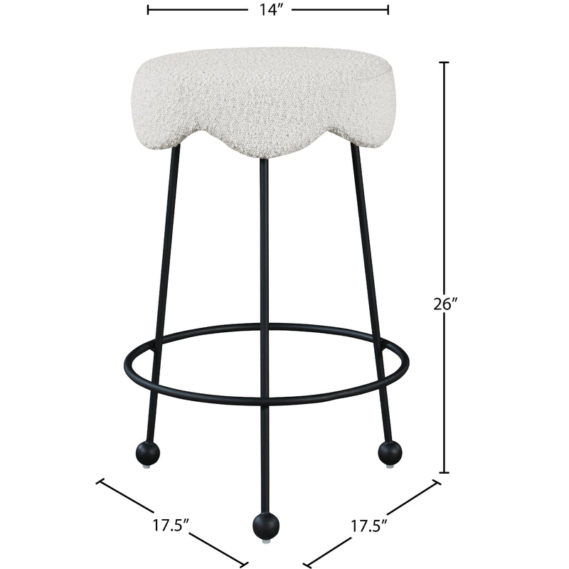 Meridian Fleur Cream Fabric Counter Stool IMAGE 5