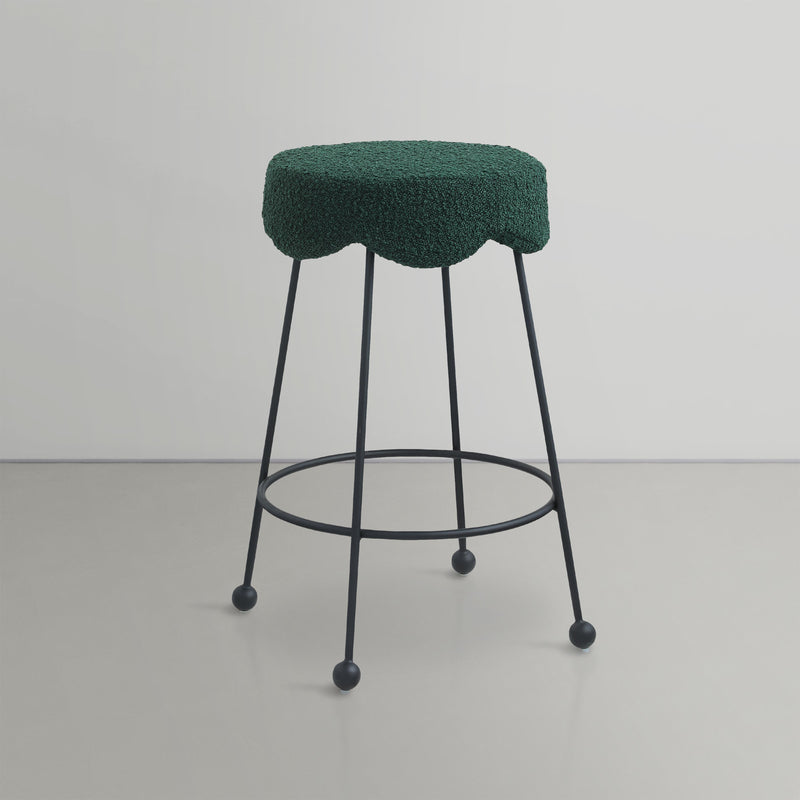 Meridian Fleur Green Fabric Counter Stool IMAGE 4