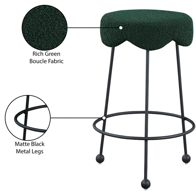 Meridian Fleur Green Fabric Counter Stool IMAGE 6