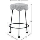 Meridian Fleur Grey Fabric Counter Stool IMAGE 5