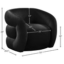 Meridian Roxbury Black Velvet Accent Chair IMAGE 7