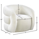 Meridian Roxbury Cream Velvet Accent Chair IMAGE 7