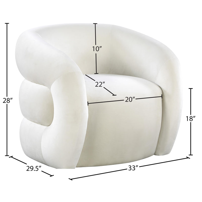 Meridian Roxbury Cream Velvet Accent Chair IMAGE 7