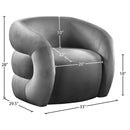 Meridian Roxbury Grey Velvet Accent Chair IMAGE 7