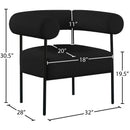 Meridian Blake Black Boucle Fabric Accent Chair IMAGE 8