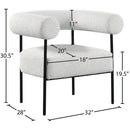 Meridian Blake Cream Boucle Fabric Accent Chair IMAGE 8