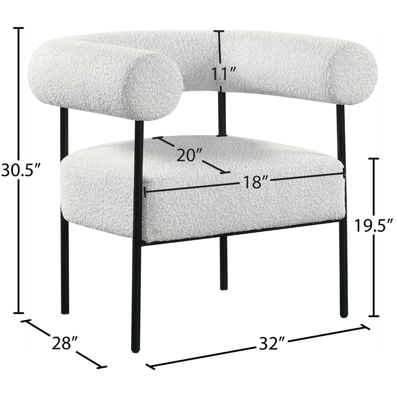 Meridian Blake Cream Boucle Fabric Accent Chair IMAGE 8