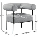 Meridian Blake Grey Boucle Fabric Accent Chair IMAGE 8