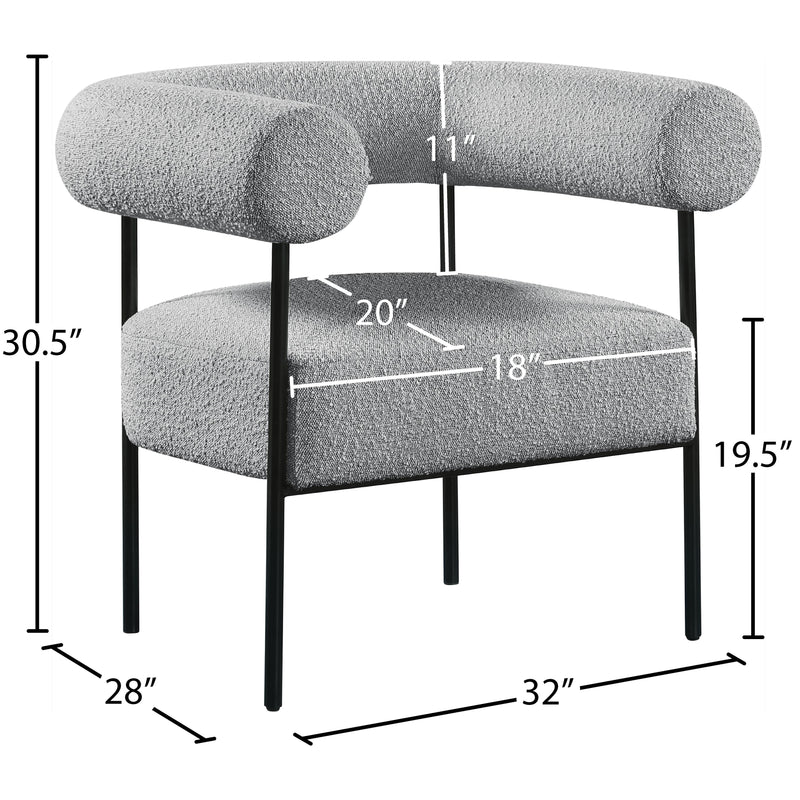 Meridian Blake Grey Boucle Fabric Accent Chair IMAGE 8