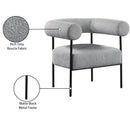 Meridian Blake Grey Boucle Fabric Accent Chair IMAGE 9