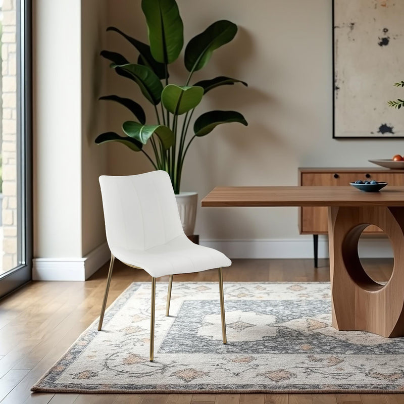 Meridian Isla White Vegan Leather Dining Chair IMAGE 2