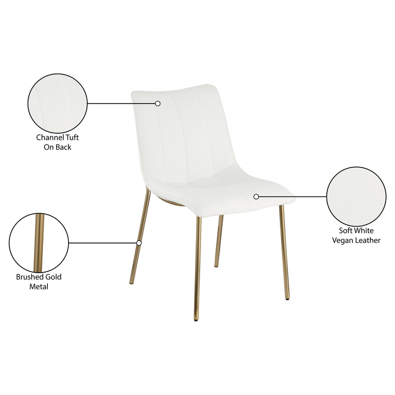 Meridian Isla White Vegan Leather Dining Chair IMAGE 9