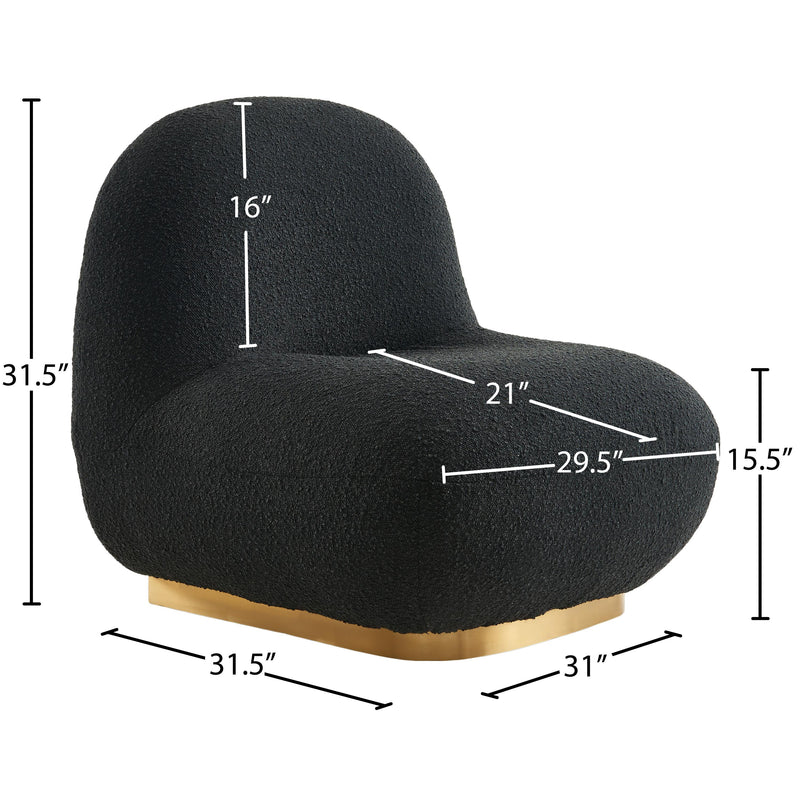 Meridian Liam Black Boucle Fabric Accent Chair IMAGE 6