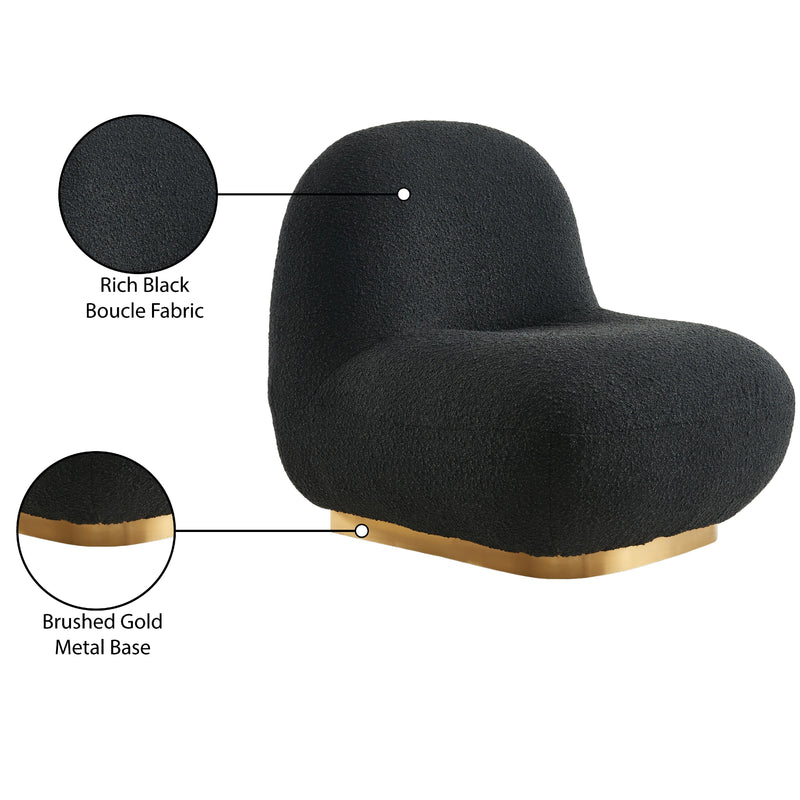 Meridian Liam Black Boucle Fabric Accent Chair IMAGE 7