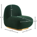 Meridian Liam Green Boucle Fabric Accent Chair IMAGE 6