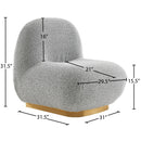 Meridian Liam Grey Boucle Fabric Accent Chair IMAGE 6