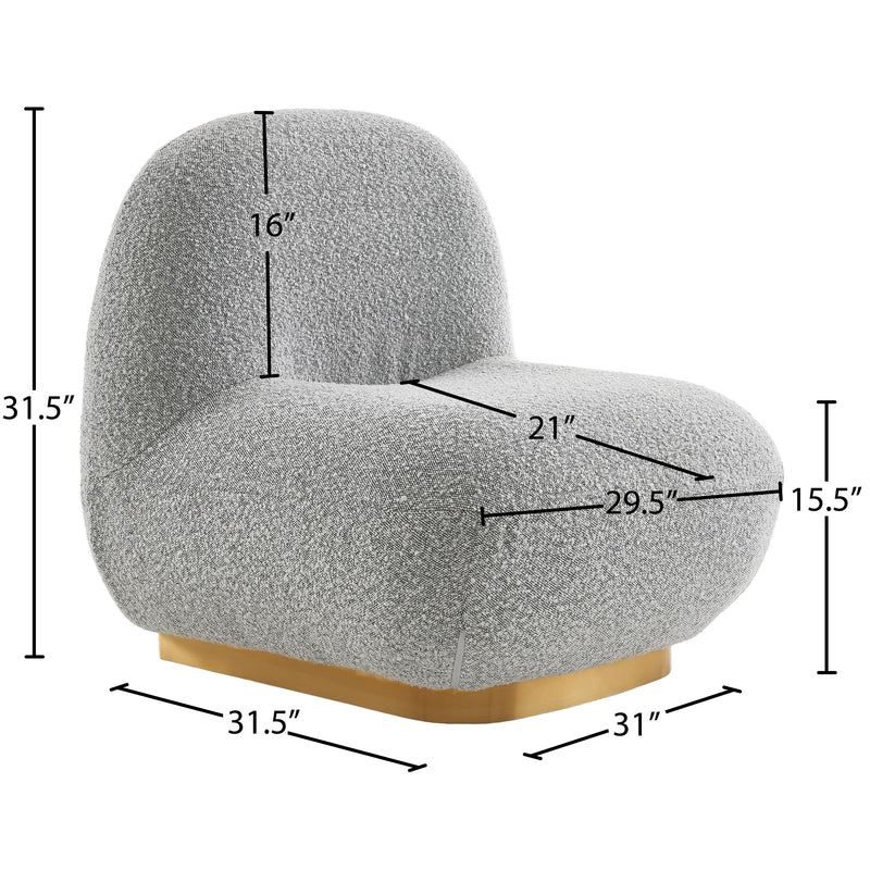 Meridian Liam Grey Boucle Fabric Accent Chair IMAGE 6