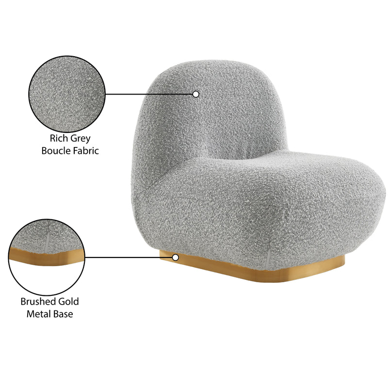 Meridian Liam Grey Boucle Fabric Accent Chair IMAGE 7