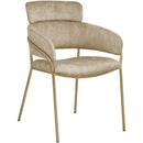 Meridian Yara Beige Velvet Dining Chair IMAGE 3