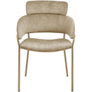 Meridian Yara Beige Velvet Dining Chair IMAGE 4