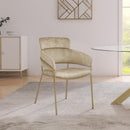 Meridian Yara Beige Velvet Dining Chair IMAGE 6