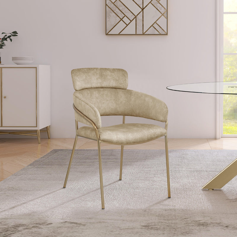 Meridian Yara Beige Velvet Dining Chair IMAGE 6