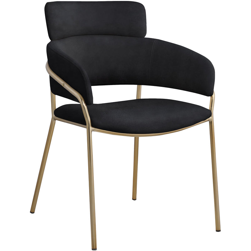 Meridian Yara Black Velvet Dining Chair IMAGE 3