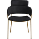 Meridian Yara Black Velvet Dining Chair IMAGE 4