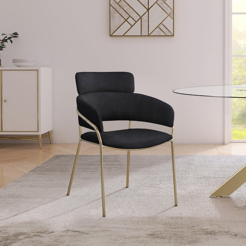 Meridian Yara Black Velvet Dining Chair IMAGE 6