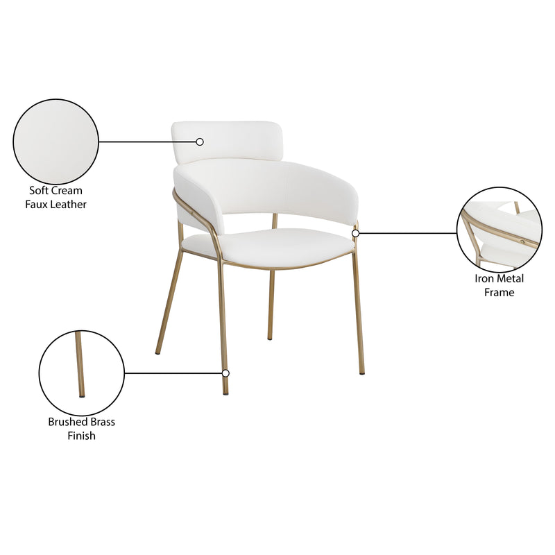 Meridian Yara Cream Vegan Leather Dining Chair IMAGE 7