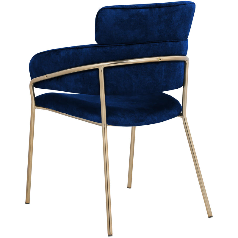 Meridian Yara Navy Velvet Dining Chair IMAGE 2