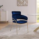Meridian Yara Navy Velvet Dining Chair IMAGE 6